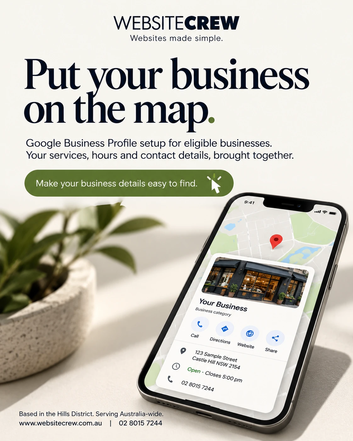 Google Business Profile shown on a mobile phone